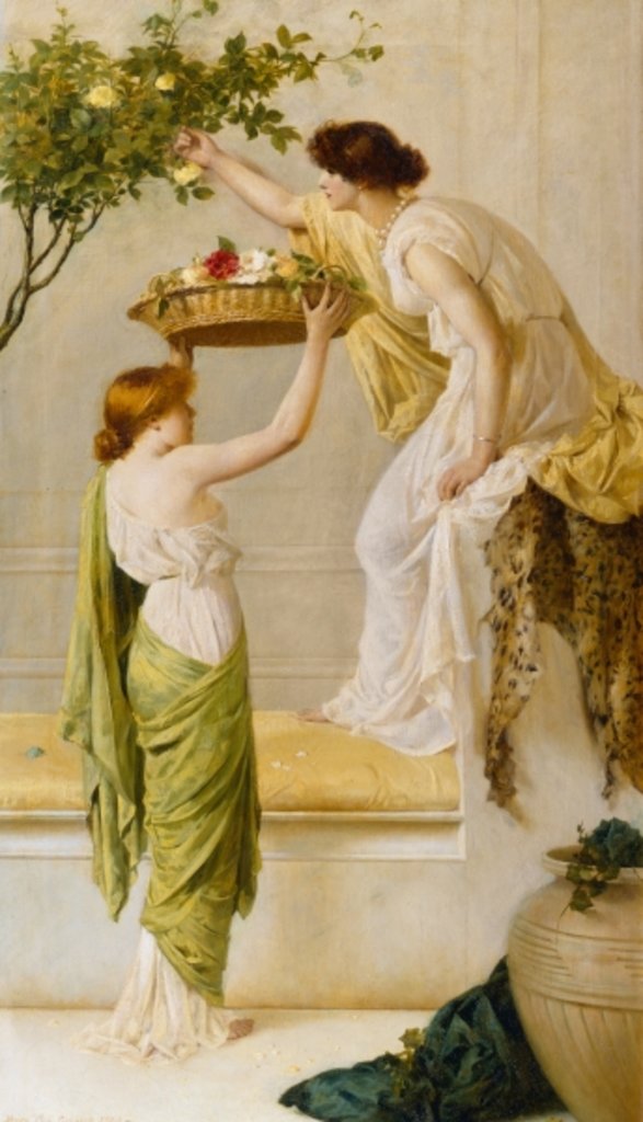 Detail of A Basket of Roses, Grecian Girls, c.1890 by Henry Thomas Schaefer
