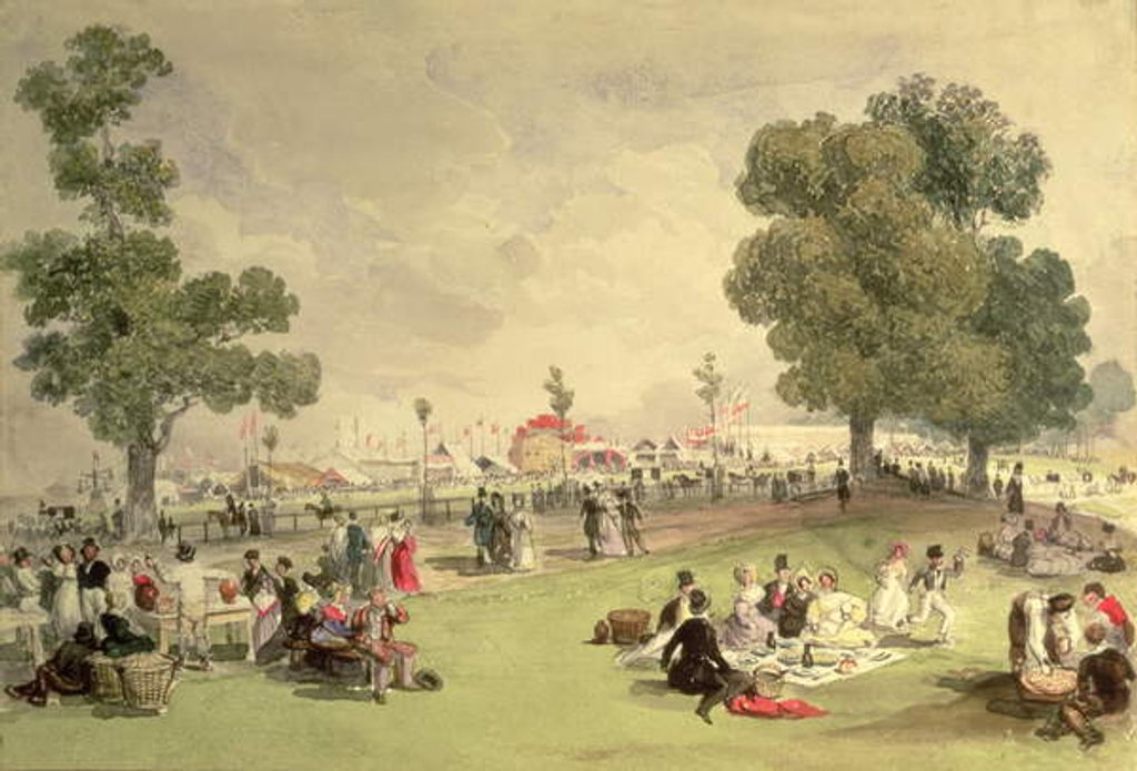 Detail of Hyde Park, view of the Coronation Fair, June 28, 1838 by English School