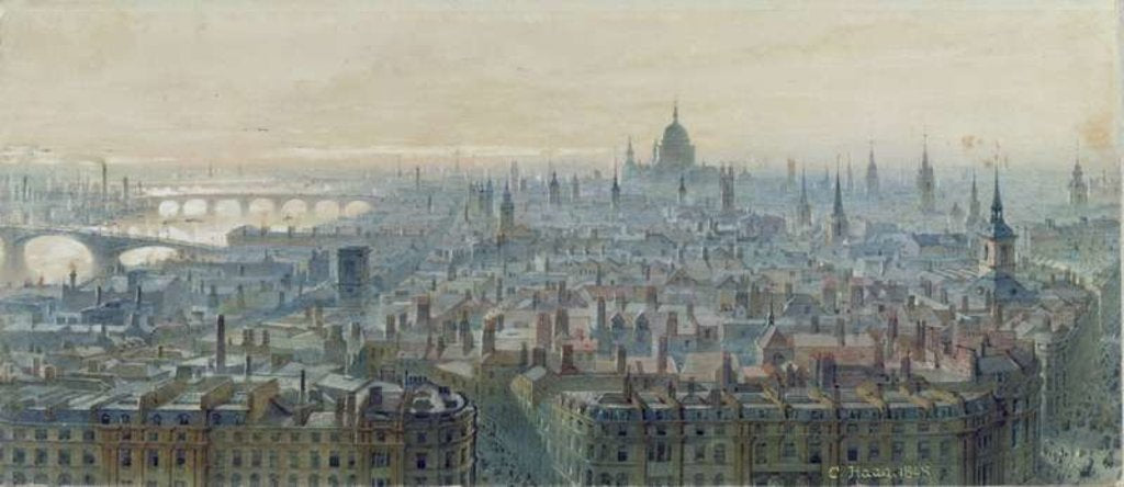 Detail of Panorama of London from the top of the Monument, looking west, 1848 by Carl Haag