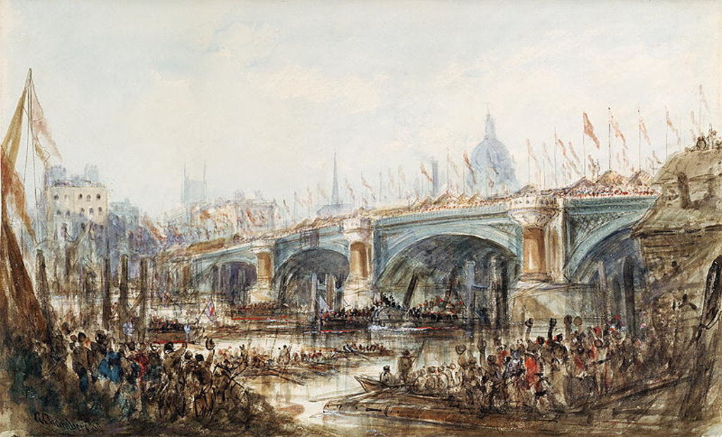 Detail of View of the Opening of the New Blackfriars Bridge by Queen Victoria 6th November 1869 by George the Younger Chambers