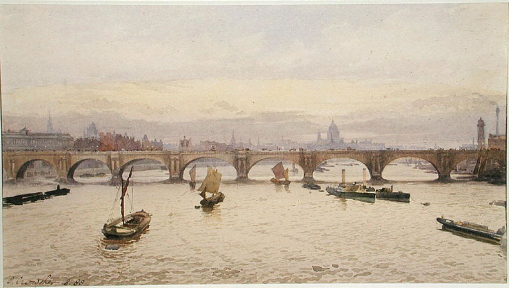 Detail of View of Waterloo Bridge from Hungerford Bridge, 1888 by John Crowther