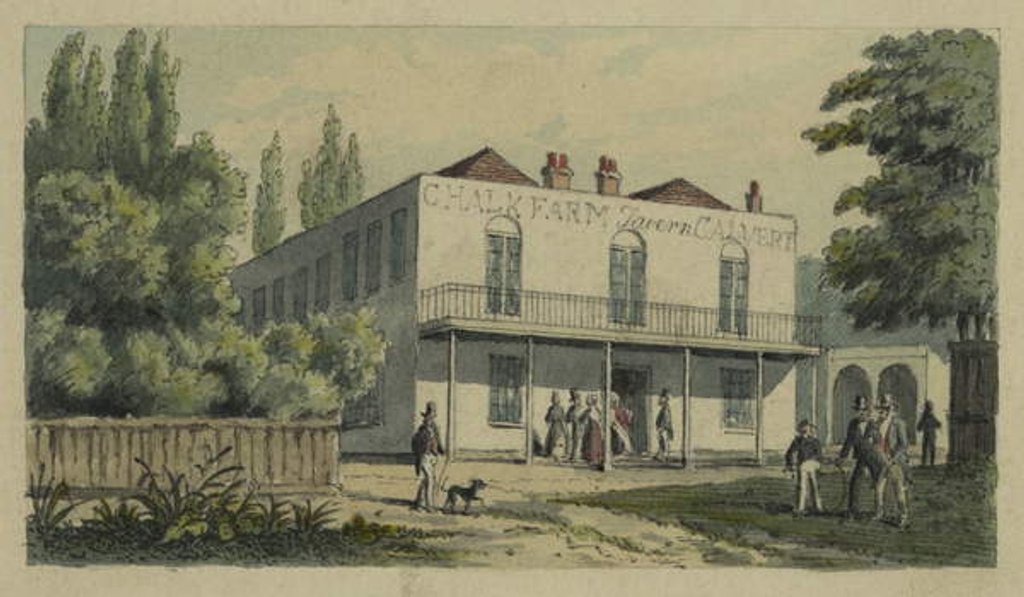 Detail of Chalk Farm, St Pancras, c.1850 by English School