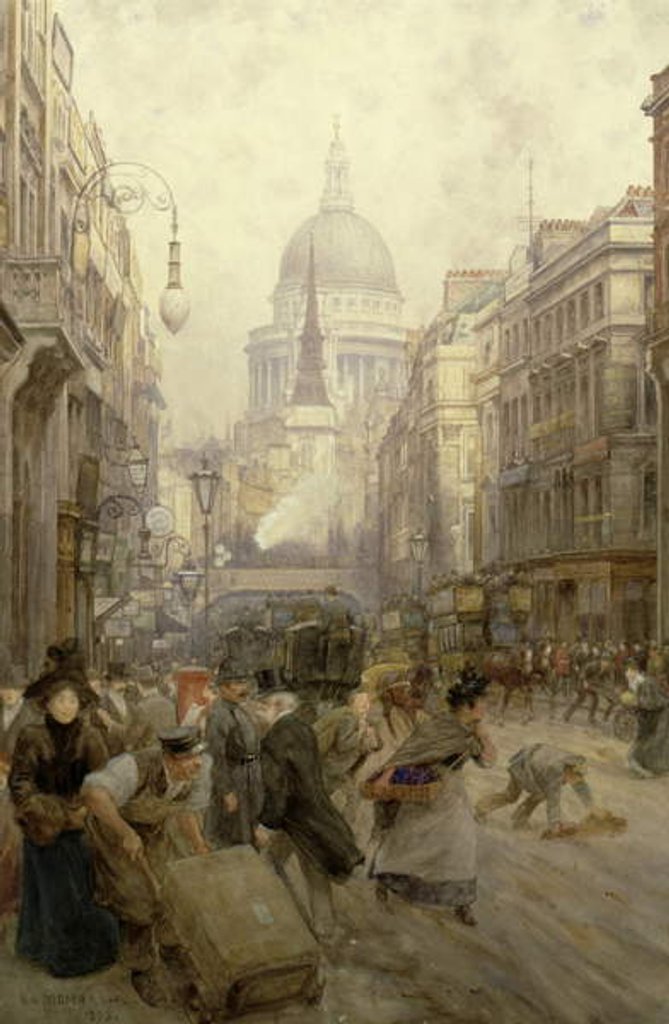 Detail of Fleet Street Looking East, 1898 by Henry Edward Tidmarsh