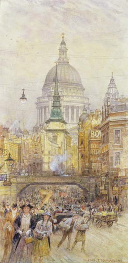 Detail of View of Fleet Street, c.1920 by Henry Edward Tidmarsh