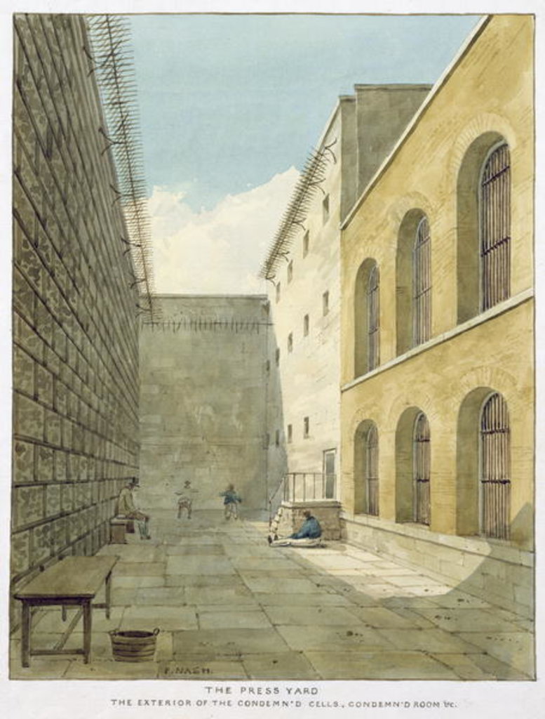 Detail of The Press Yard, Newgate Prison by Frederick Nash