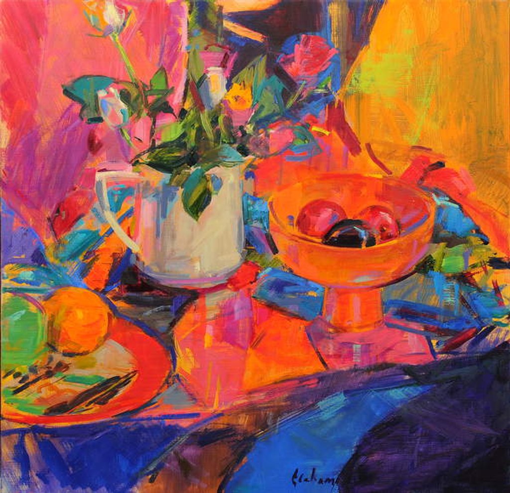 Detail of Still Life with Bloomingdale's Bowl by Peter Graham