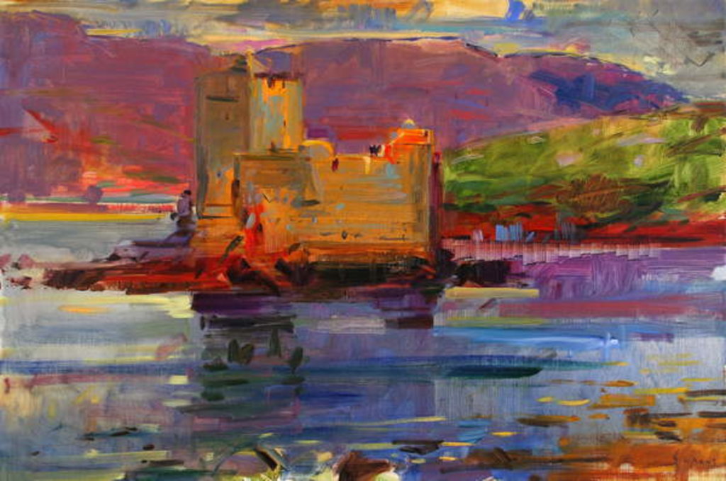 Detail of Kisimul Castle and Vatersay, 2012 by Peter Graham