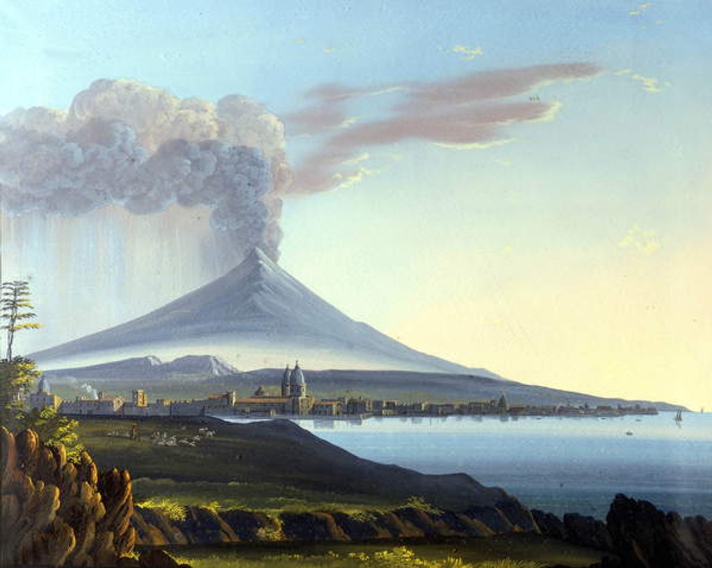 Detail of View of Mount Etna Erupting by Italian School