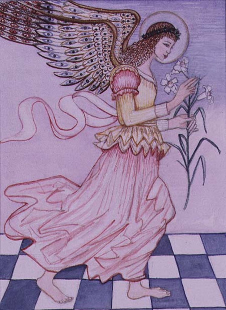 Detail of Angel with tiger lily, 1995 by Gillian Lawson