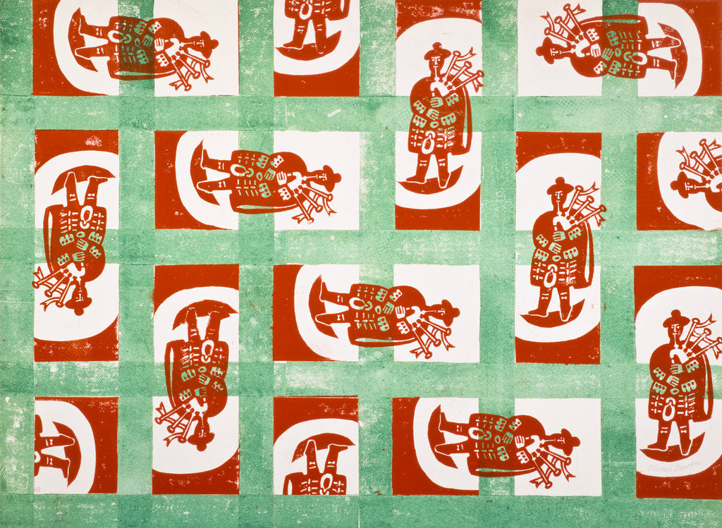 Detail of Design for Wrapping Paper (Bagpipe Player) by Edward Bawden