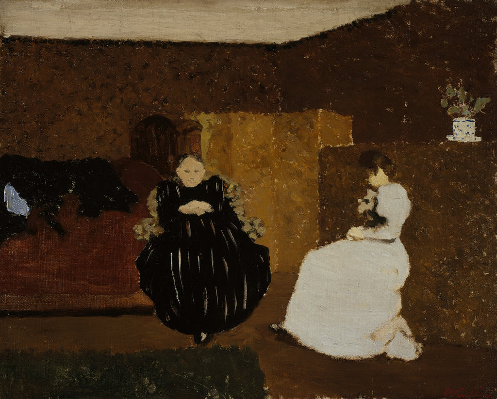 Detail of La causette [The Chat] by Edouard Vuillard