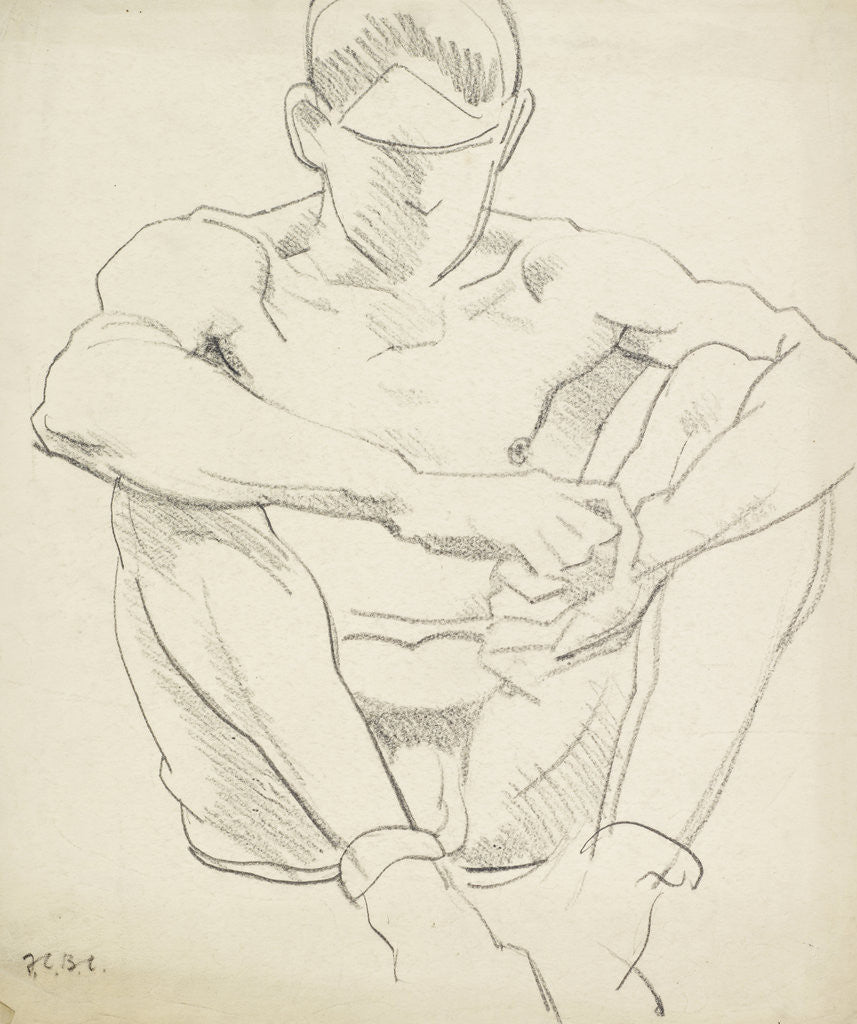 Detail of Male Nude (Seated on the Ground) by Francis Campbell Boileau Cadell