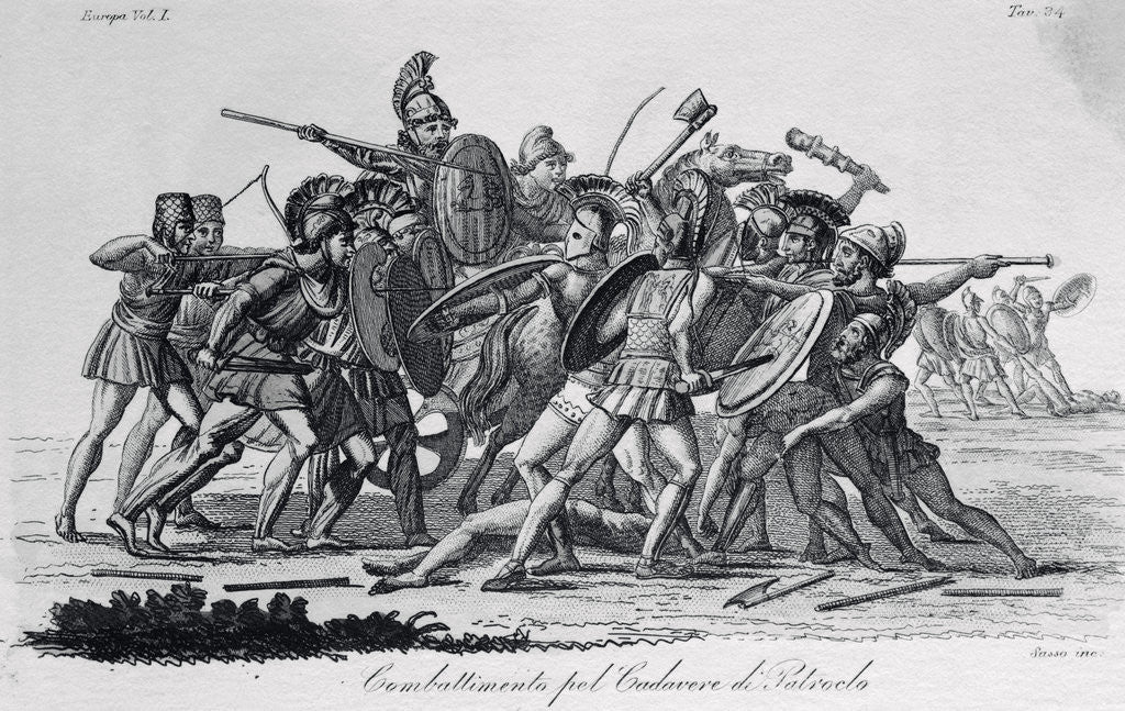 Detail of Illustration of Homeric Battle by Anonymous