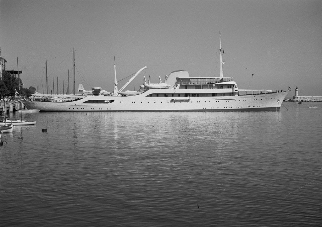 Detail of Onassis Yacht Docked on Shore by Anonymous