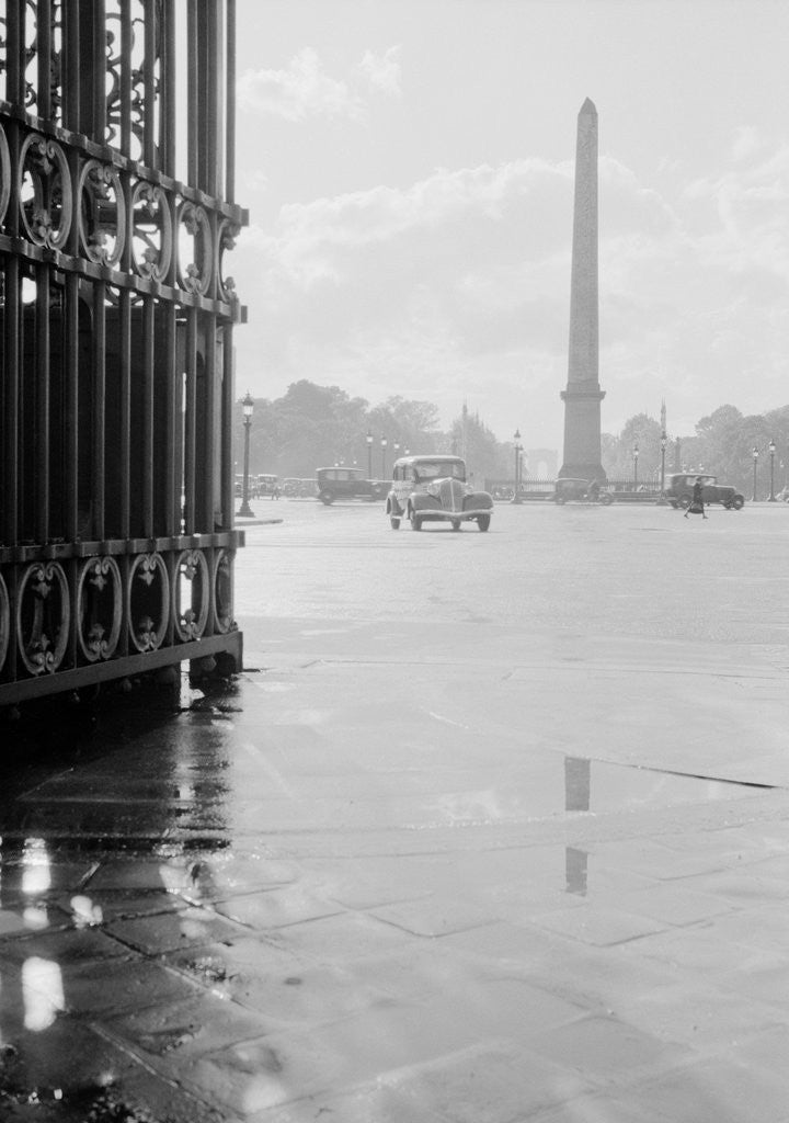 Detail of Place de la Concorde with Automobile in Foreground by Anonymous