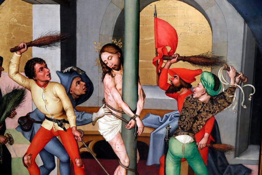 Detail of Passion of Christ, The Flagellation by Martin Schongauer