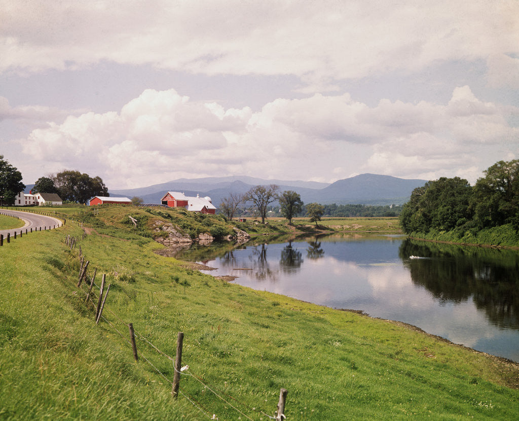 Detail of Connecticut River and Farm by Anonymous