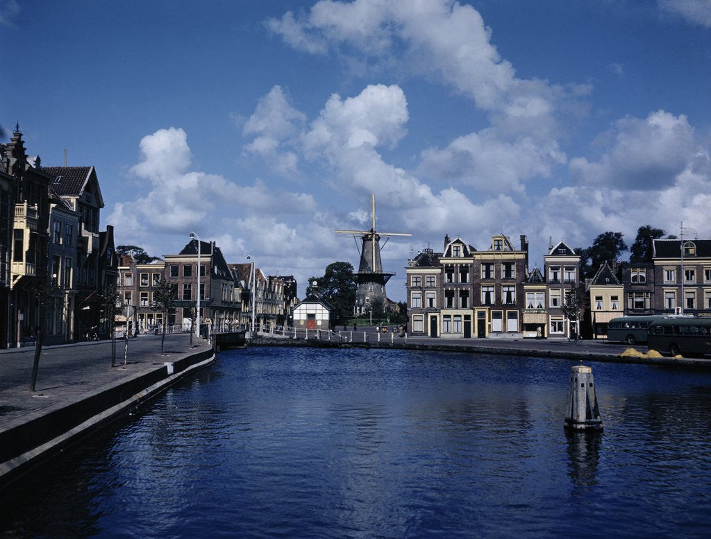 Detail of Waterfront Scene in Leiden by Anonymous
