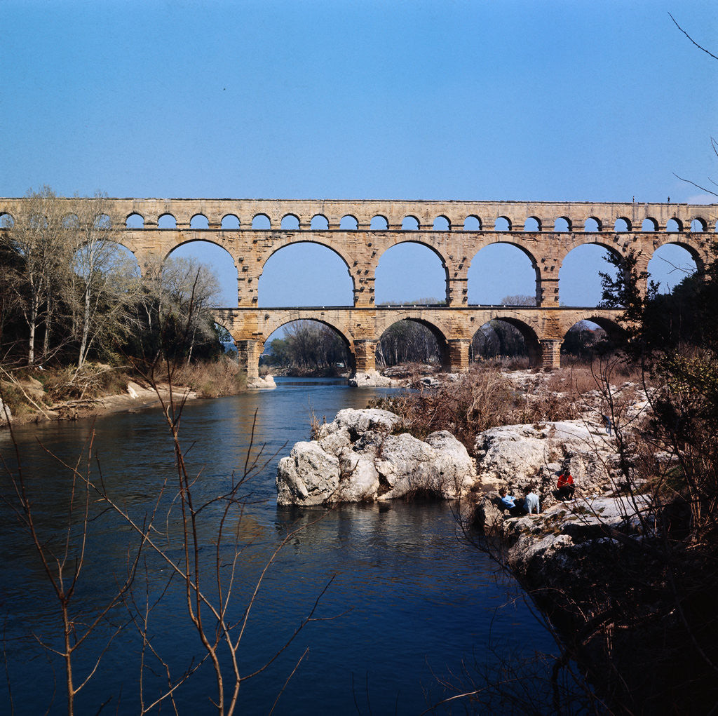Detail of Pont du Gard Aqueduct in France by Anonymous