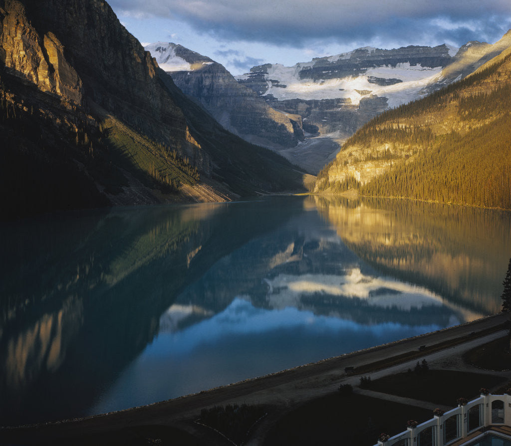 Detail of Mountains Surrounding Lake Louise by Anonymous