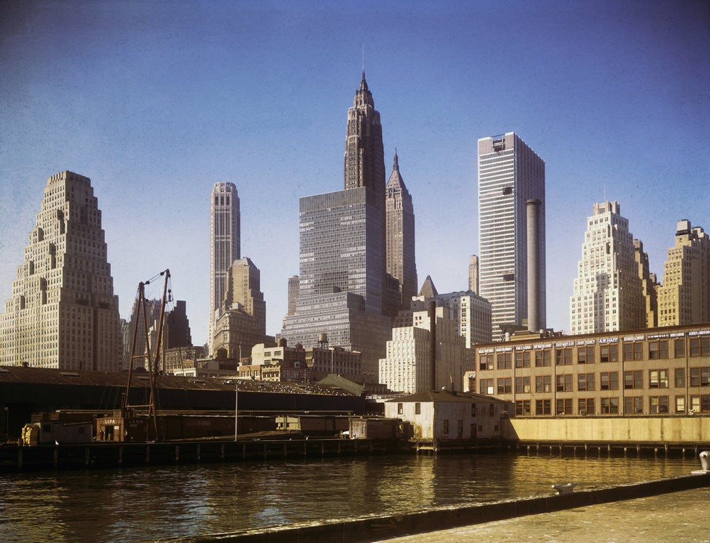Detail of Skyline of New York City's Financial District by Anonymous