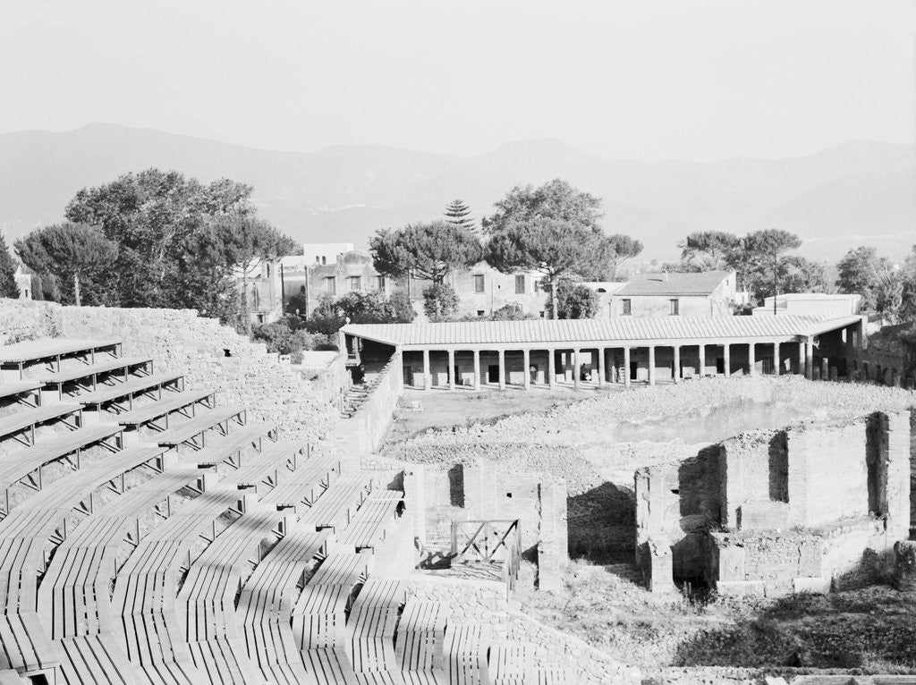 Detail of View of Stands at Teatro Scoperto With Gladiator Barracs by Anonymous