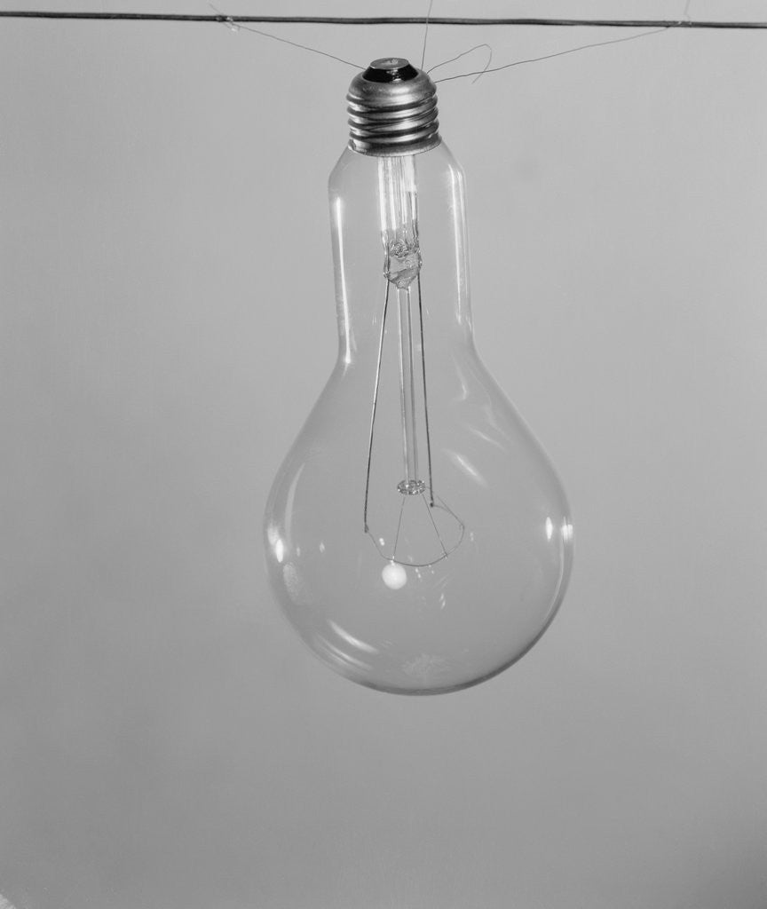 Detail of Incandescent Electric Light Bulb with Tungsten Filling by Anonymous