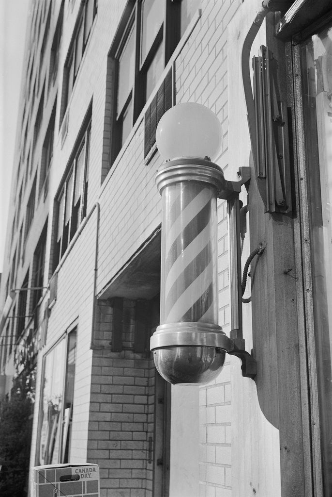 Detail of Barber Pole Outside of Shop by Anonymous