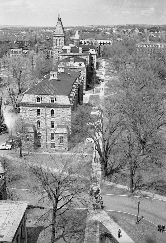 Detail of Aerial View of Cornell University Site and Morril Hall by Corbis