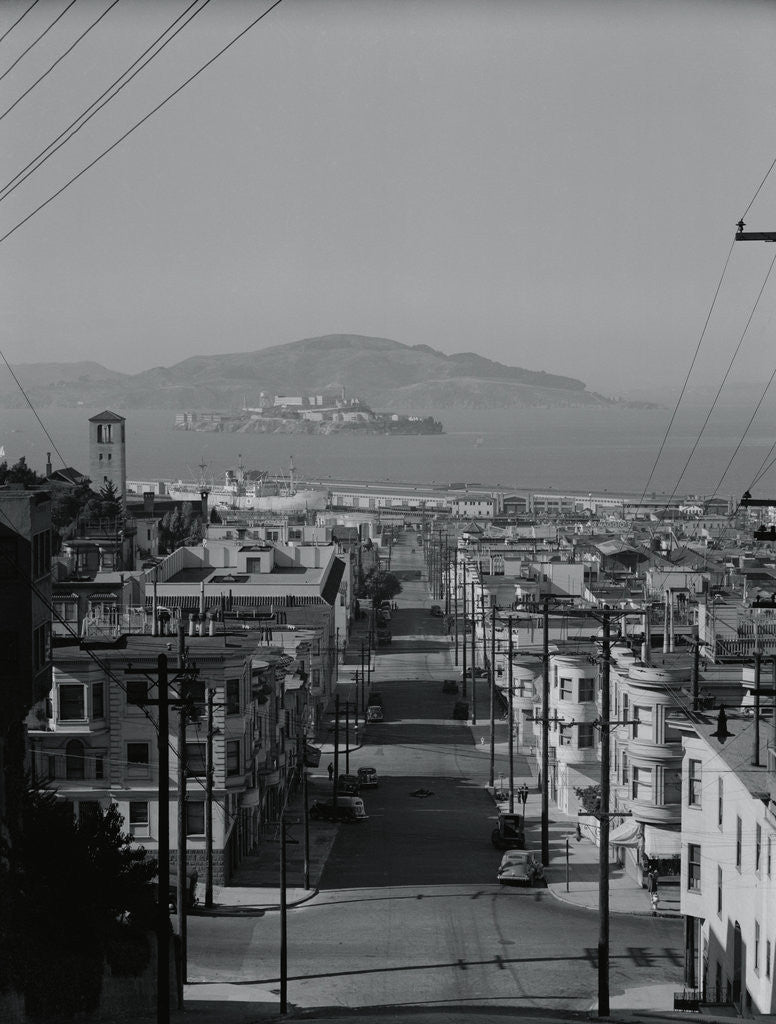Detail of View of Alcatraz Island from Russian Hill by Corbis