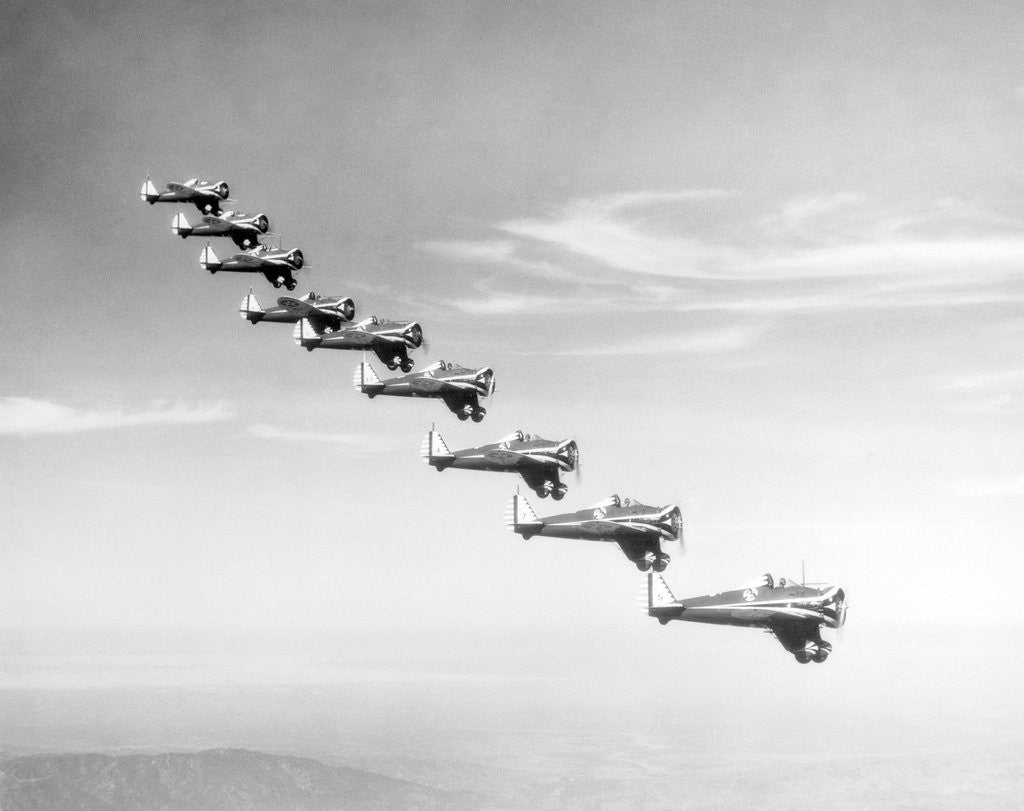 Detail of United States Army Monoplanes in Flight Formation by Anonymous