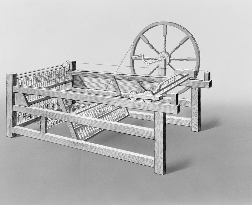 Detail of Hargraves Spinning Jenny by Anonymous