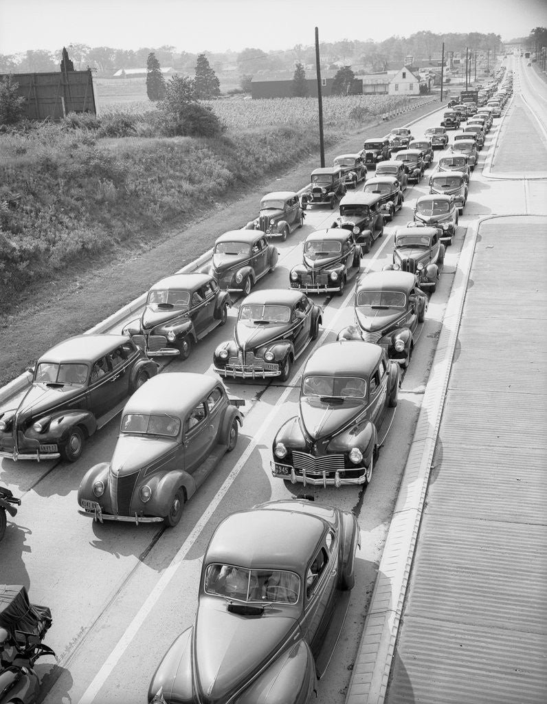 Detail of View of Cars in Heavy Traffic on Highway by Anonymous