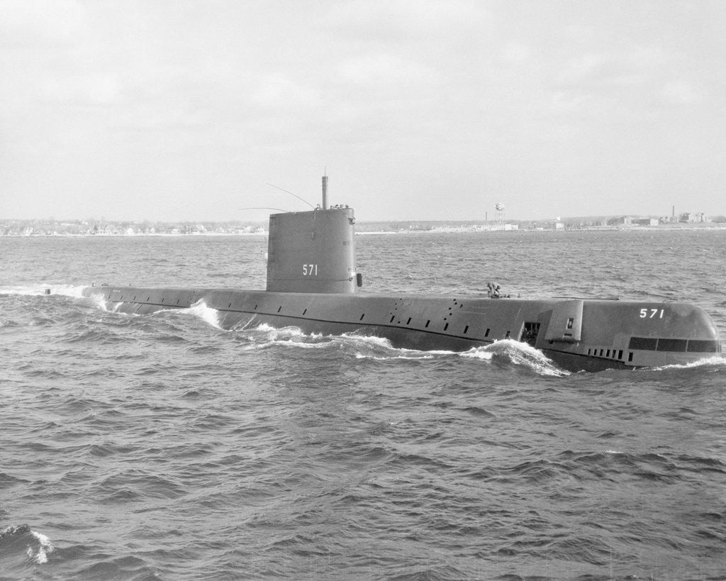 Detail of Military Submarine in Waters by Anonymous