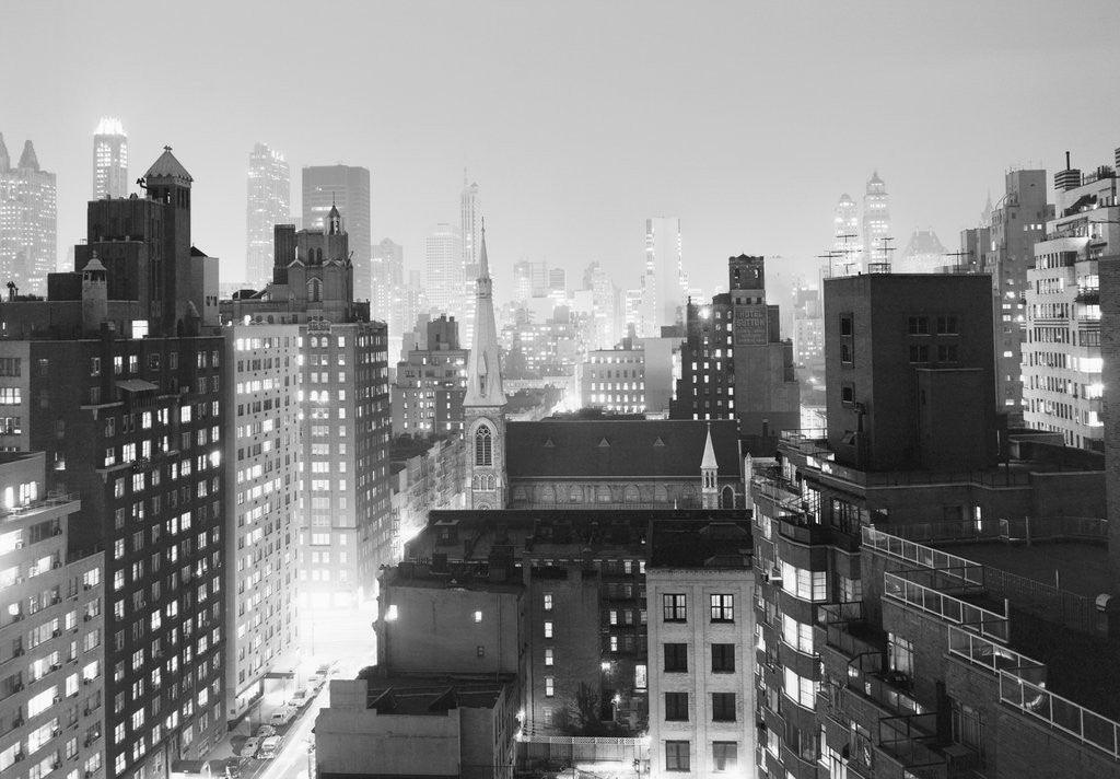 Detail of New York City at Night by Anonymous
