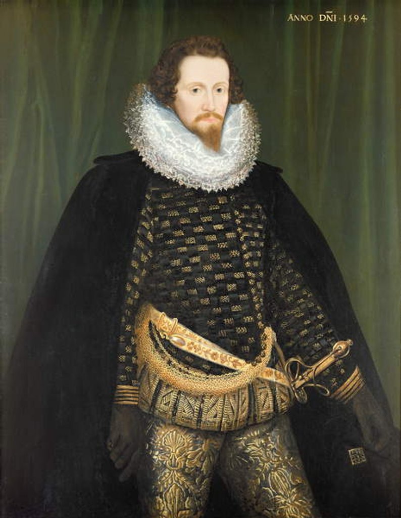 Detail of Robert Devereux Earl of Essex, 1594 by Nicholas Hilliard