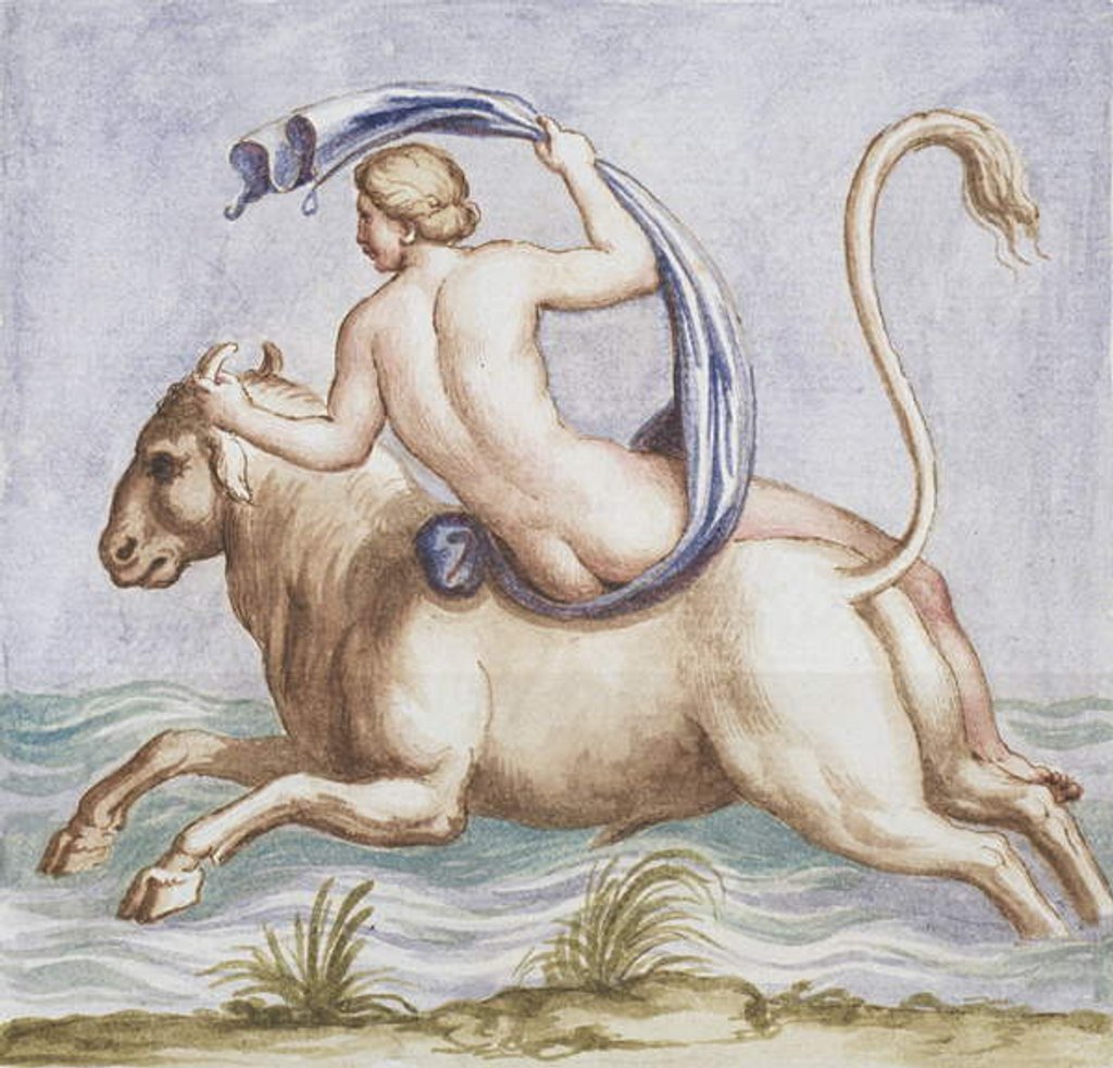 Detail of Ms Gen 1496 Plate CXX Rape of Europa, 1674 by Pietro Santi Bartoli