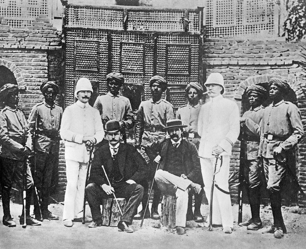 Detail of Troop Recruits Posing With German Officers by Anonymous