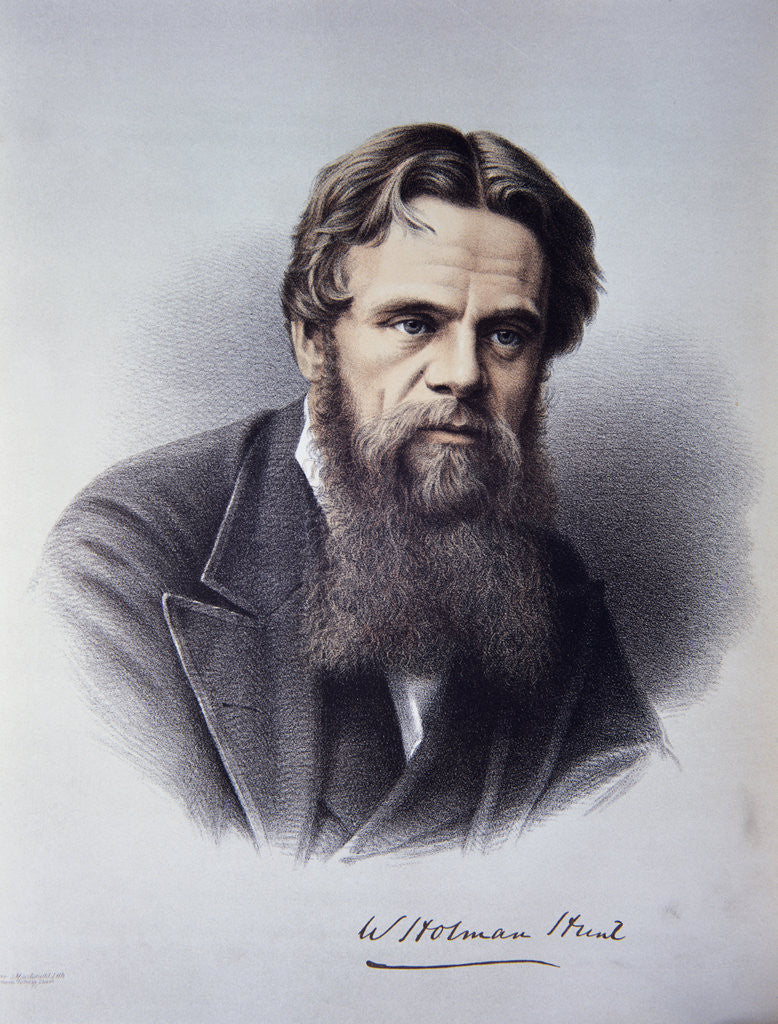 Detail of Lithographed Portrait of William Holman Hunt by Anonymous