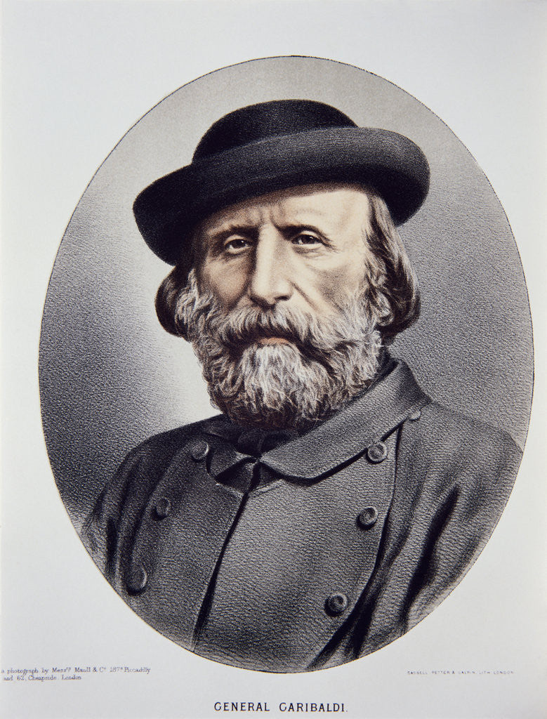 Detail of Lithographed Portrait of Giuseppe Garibaldi by Anonymous