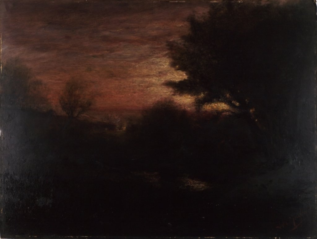 Detail of Evening landscape by Jules R. Mersfelder