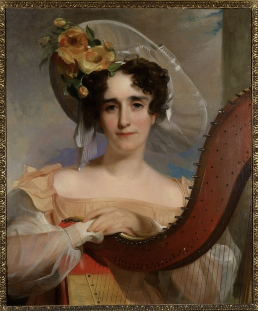 Detail of Mademoiselle Ade Sigoigne, 1829 by Thomas Sully