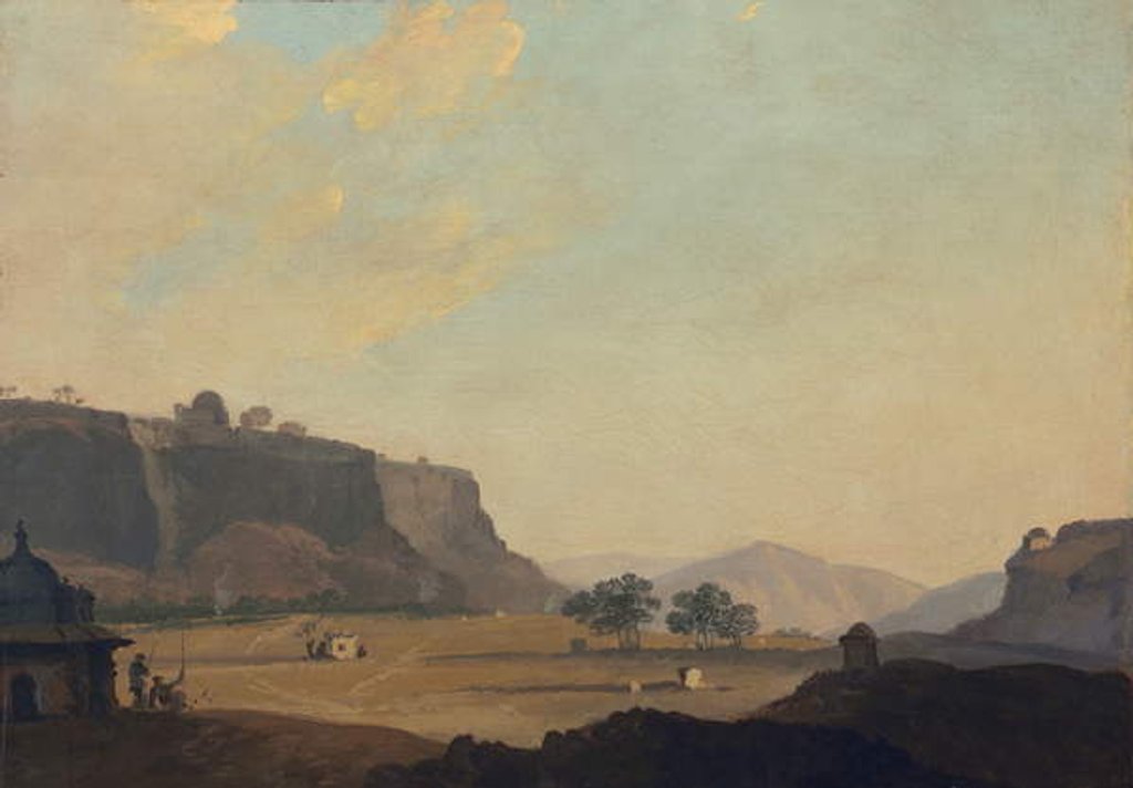 Detail of View near Fort Gwalior, India, c.1783 by William Hodges
