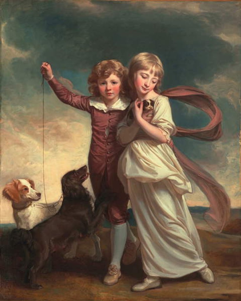 Detail of Thomas John Clavering and Catherine Mary Clavering: The Clavering Children, 1777 by George Romney