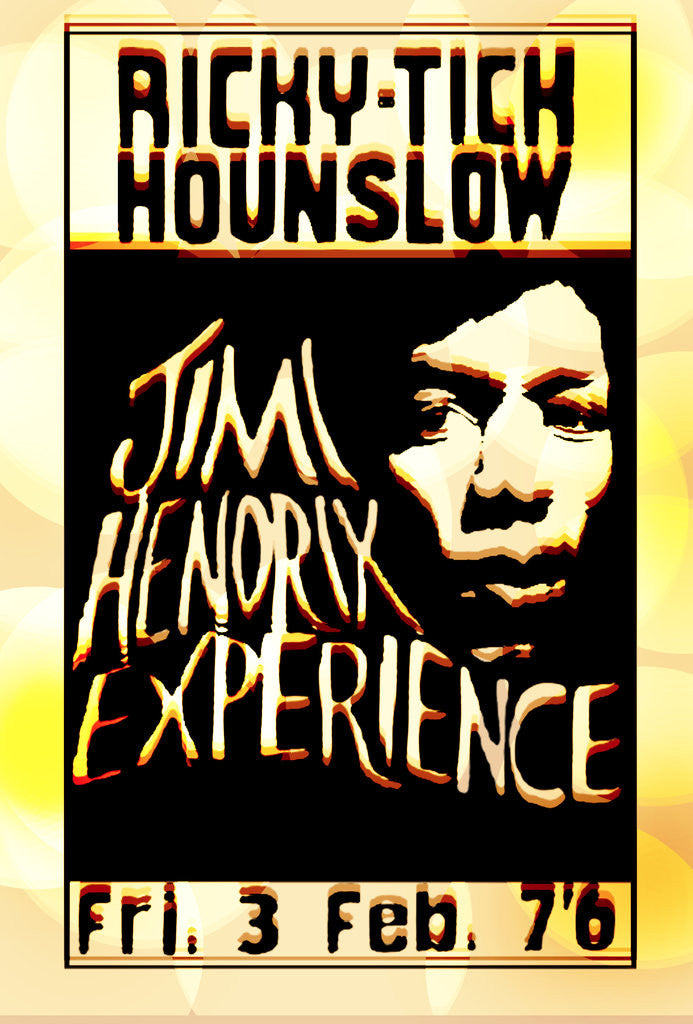 Detail of Jimi Hendrix Experience Poster (Distressed Look) by Rokpool