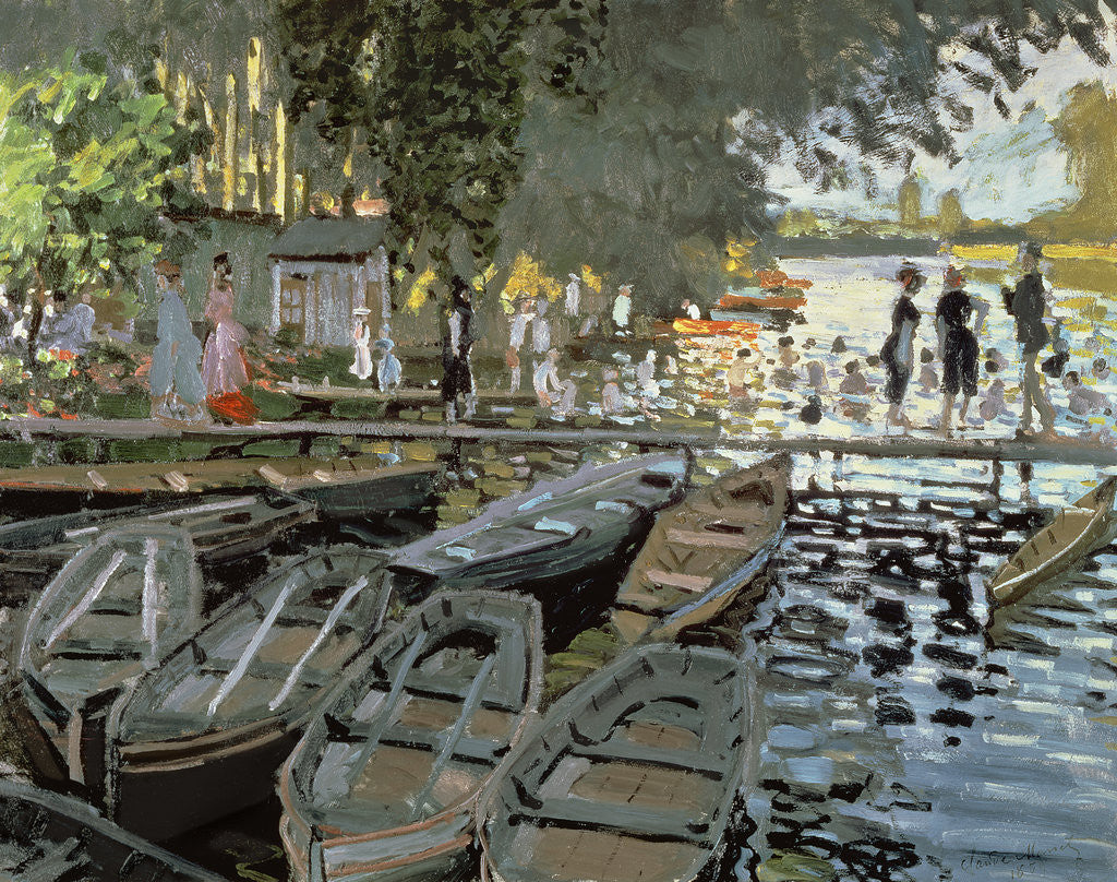Detail of Bathers at La Grenouillere by Claude Monet