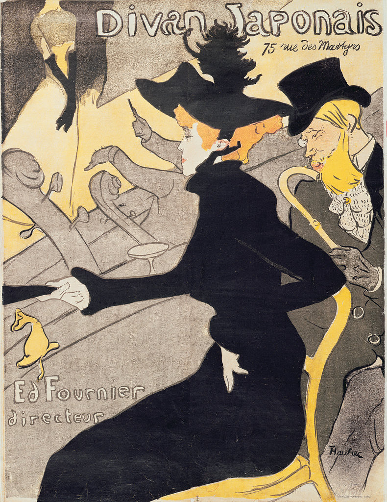 Detail of Le Divan Japonais by Henri de Toulouse-Lautrec