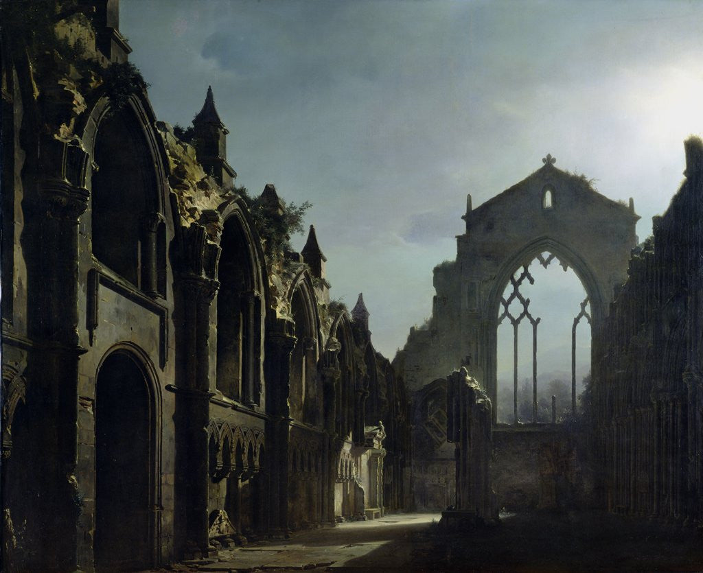 Detail of Ruins of Holyrood Chapel by Louis Daguerre