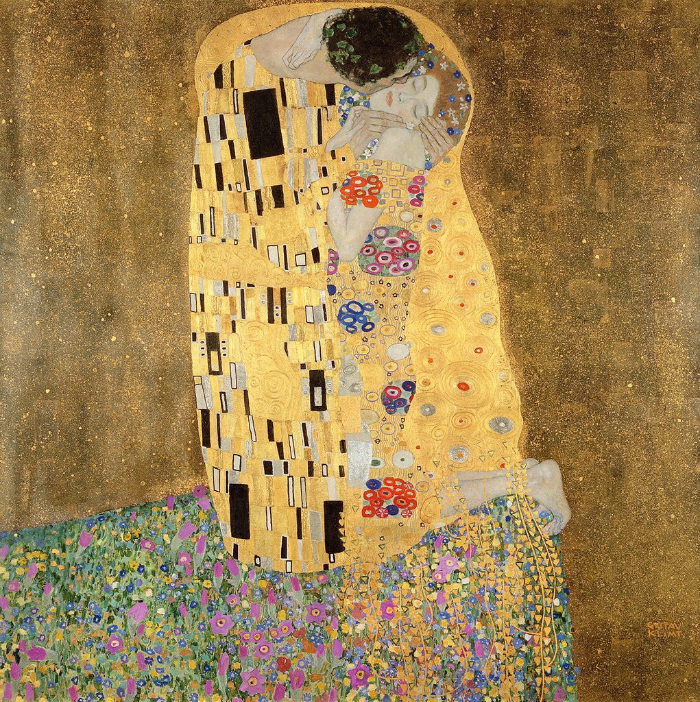 Detail of The Kiss by Gustav Klimt
