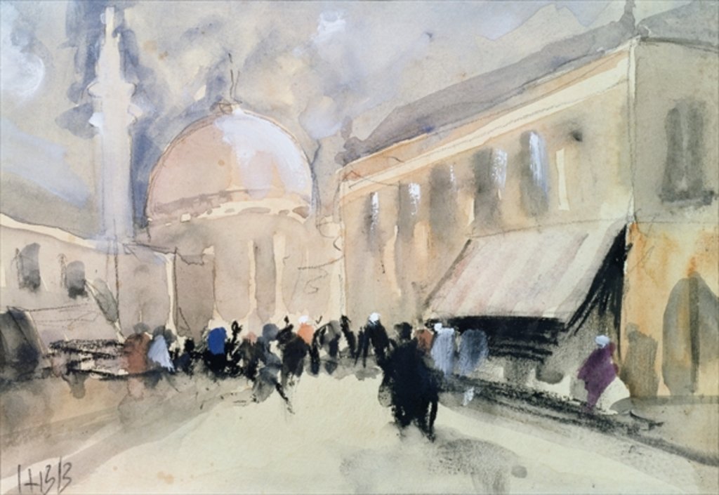 Detail of A market scene in North Africa, possibly Cairo by Hercules Brabazon (attr. to) Brabazon